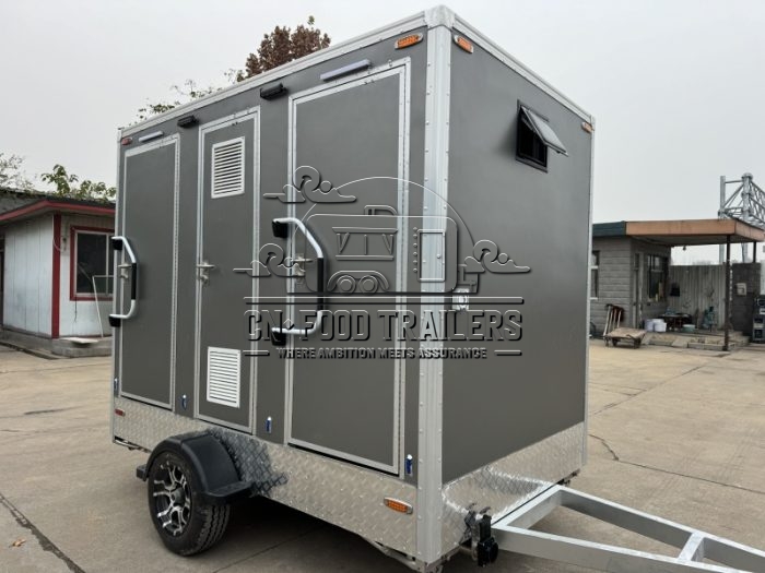 2 Station Toilet Trailer Portable Restroom Trailer for Camping for Sale