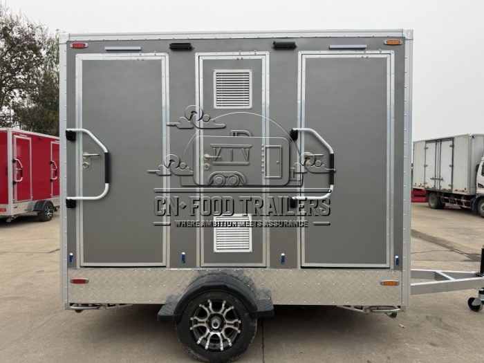 2 Station Toilet Trailer Portable Restroom Trailer for Camping for Sale