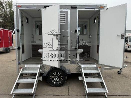 2 Station Toilet Trailer Portable Restroom Trailer for Camping for Sale