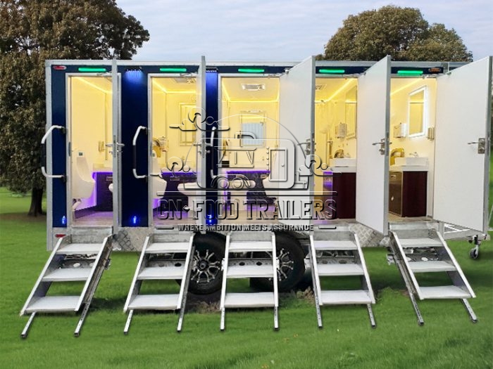 5 Station Toilet Trailer Portable Restroom Trailer for Commercial Bathrooms