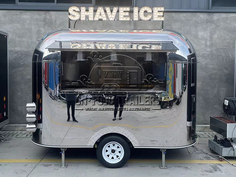 8.5FT Mirror Airstream Food Trailer for Shave Ice