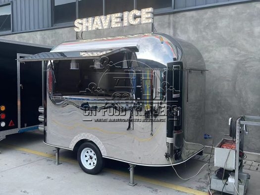 8.5FT Mirror Airstream Food Trailer for Shave Ice