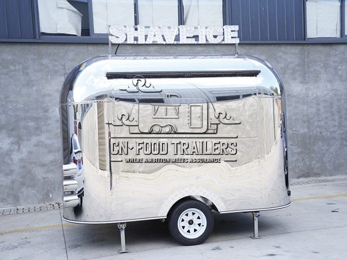 8.5FT Mirror Airstream Food Trailer for Shave Ice