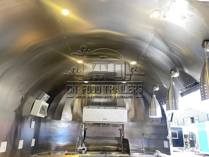 8.5FT Mirror Airstream Food Trailer for Shave Ice