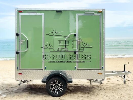 Light Green Luxury Toilet Trailer for Business Restroom Trailer for Events & Outdoor Use