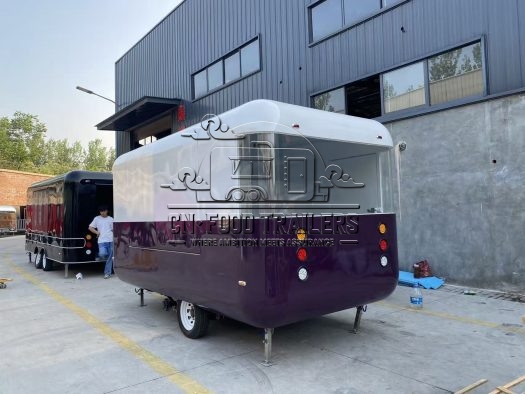 16.5FT White and Purple Flying Wing Cloud Warehouse Food Trailer