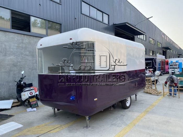 16.5FT White and Purple Flying Wing Cloud Warehouse Food Trailer