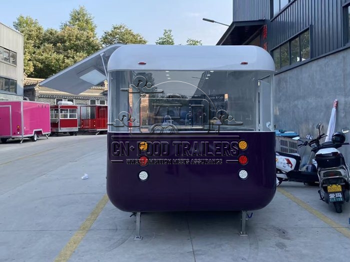 16.5FT White and Purple Flying Wing Cloud Warehouse Food Trailer