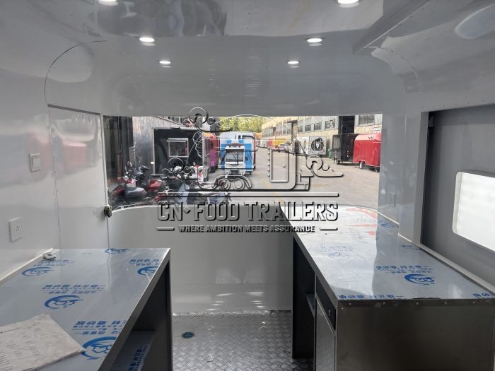 16.5FT White and Purple Flying Wing Cloud Warehouse Food Trailer