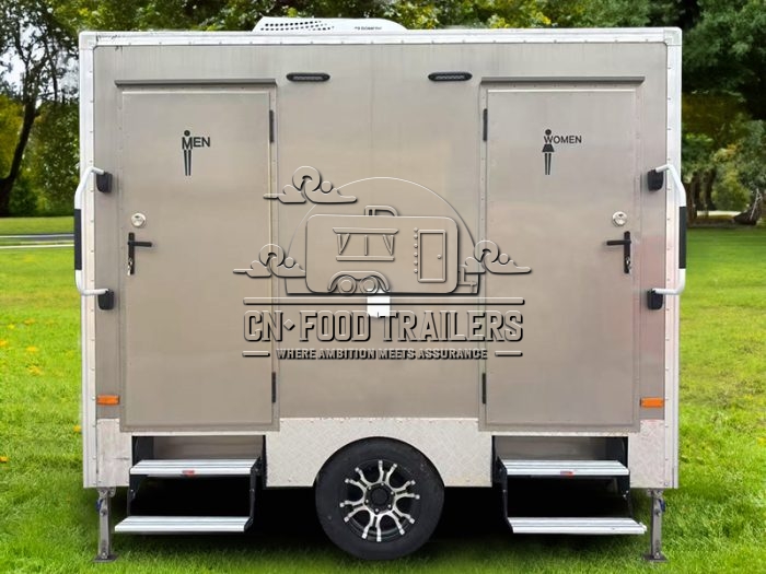 2 Station Toilet Trailer Luxury Bathroom Trailer for Business
