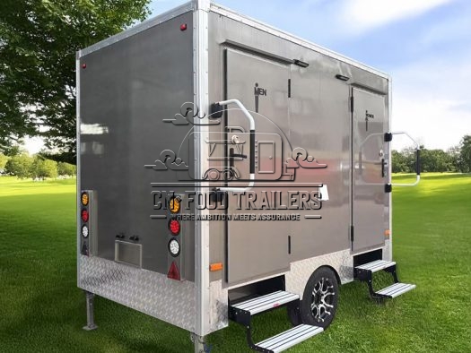 2 Station Toilet Trailer Luxury Bathroom Trailer for Business