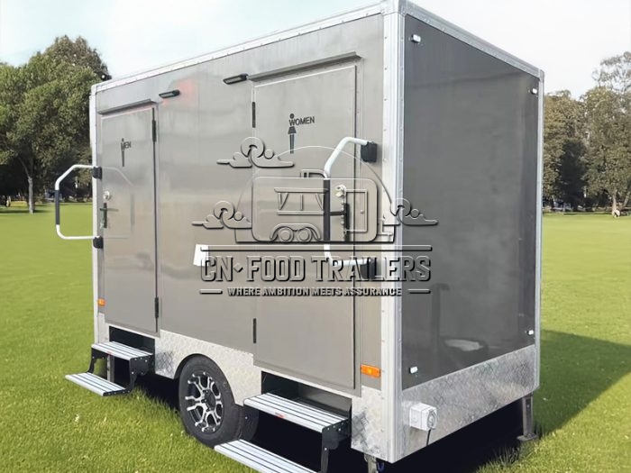 2 Station Toilet Trailer Luxury Bathroom Trailer for Business