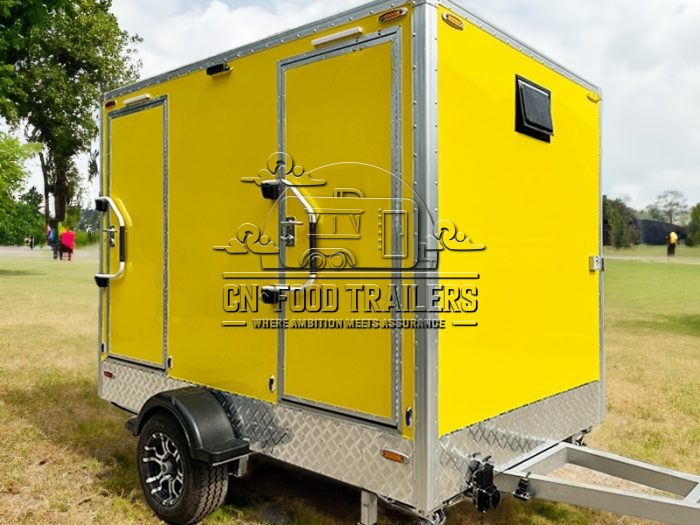 2 Station Yellow Toilet Trailer Portable Restroom Trailer for Sale